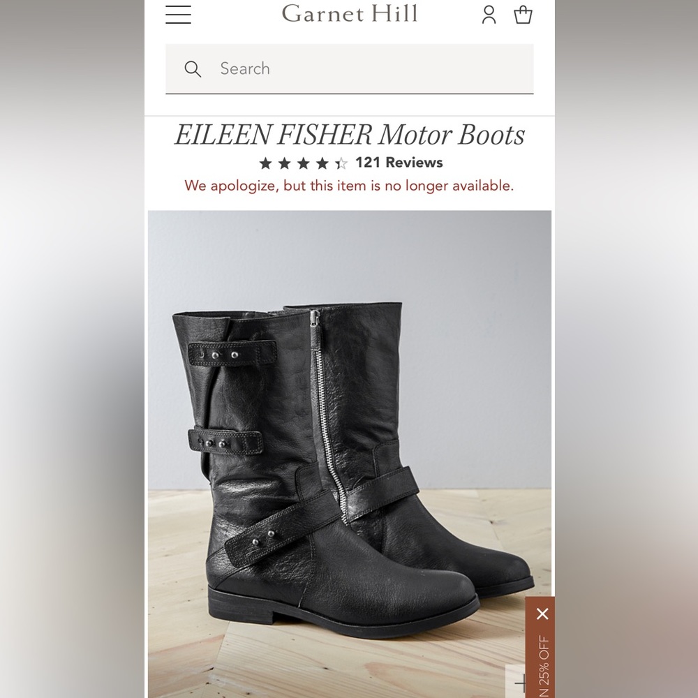 EUC Eileen Fisher Black Leather Motor Moto Boots
